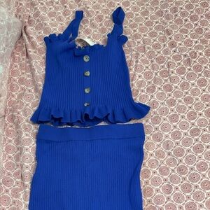 Ribbed Royal Blue Pencil Skirt – Sleek Knit Style